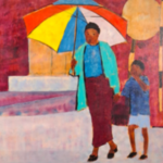 Acryl op doek, Maya Wildevuur, Zuid-Afrika, 1993